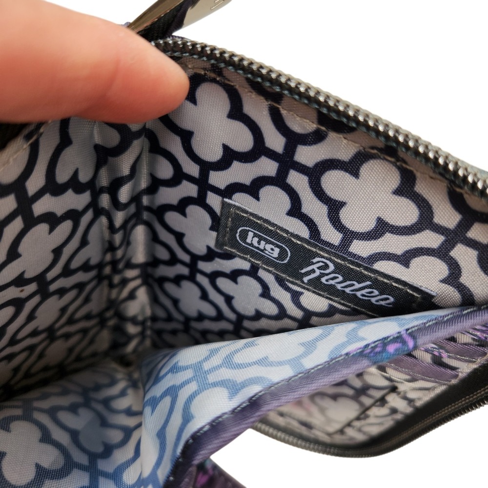 Lug Carousel XL Crossbody Purse RFID Grey Bloom Floral Quilted Rodeo Wallet - Picture 15 of 16